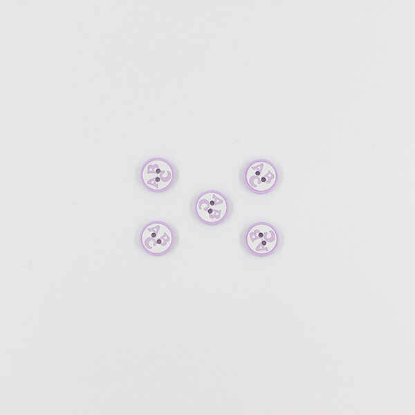 ABC Baskılı Bebe Düğme(5 Ad.)-Lila-No:5 - 1