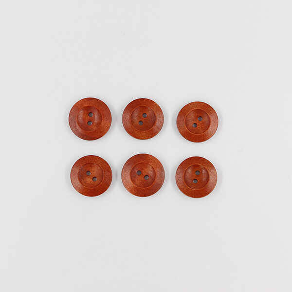 Ahşap Düğme(6 Ad.)-23mm-Koyu Renk-No:3 - 1