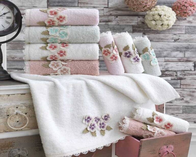 FİESTA BAMBU MENEKŞE HAVLU/6 LI KUTU/50X90/1030-3 - 1