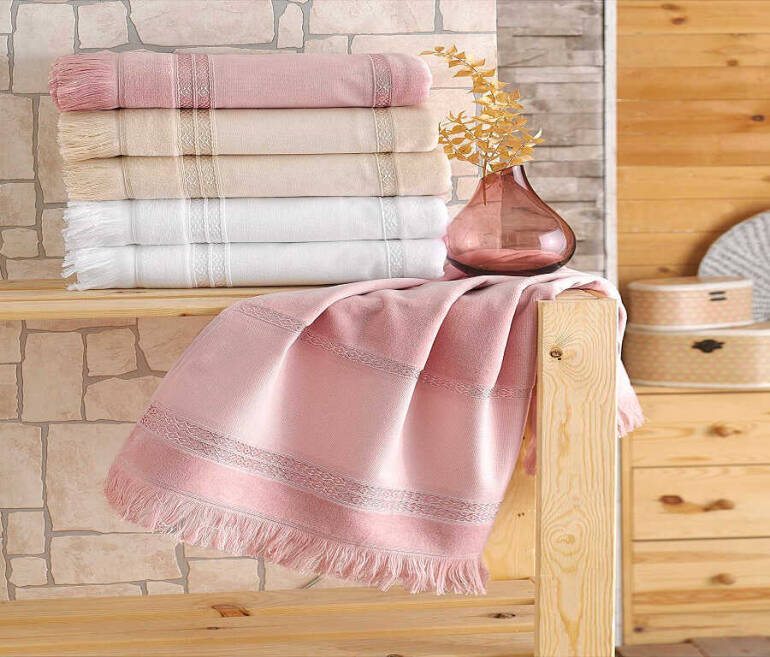FİESTA EDA KADİFE BOYAMA SAÇAKLI HAVLU/6 LI PK./30X50/805-3 - 1