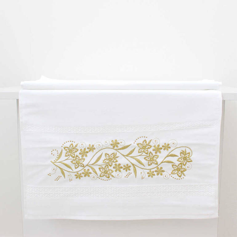 FİESTA KADİFE NAKIŞLI GOLD TAŞLI HAVLU/1 AD./50X90/310-2/Model A - 1
