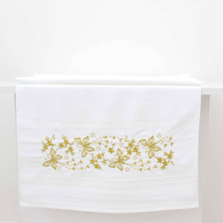 FİESTA KADİFE NAKIŞLI GOLD TAŞLI HAVLU/1 AD./50X90/310-2/Model C - 1