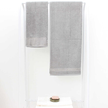 FİESTA SOFT BAMBU JAKARLI HAMAM TAKIMI/4 PARÇA/50X90-70X140/2503-Krem-Gri - 1