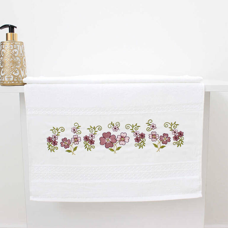 FİESTA SOFT BUKLE NAKIŞLI HAVLU/1 AD./50X90/2108-4/Gül Kurusu - 1