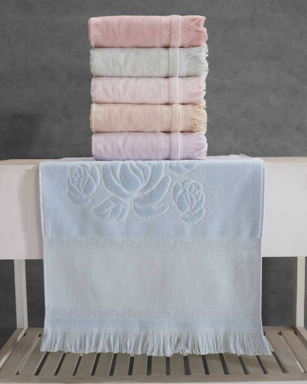 FİESTA SOFT ETAMİN BORD.KADİFE JAK. SAÇAKLI HAVLU/6 LI PK./50X90/2210-3 - 1