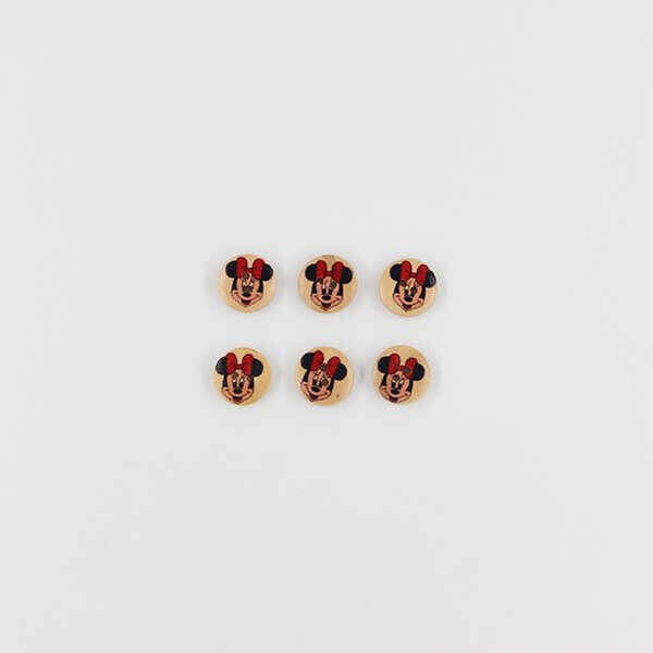 Kartopu Mickey Mouse Baskılı Ahşap Düğme(6 Ad.)-15mm - 1