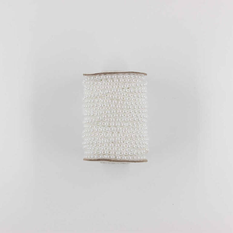 Sıralı Şerit Yarım İnci-3mm/22m-Beyaz - 1