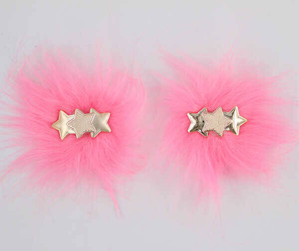 Üç Yıldızlı Patik Süsü(Patik Tokası) No:3-Pembe - 1